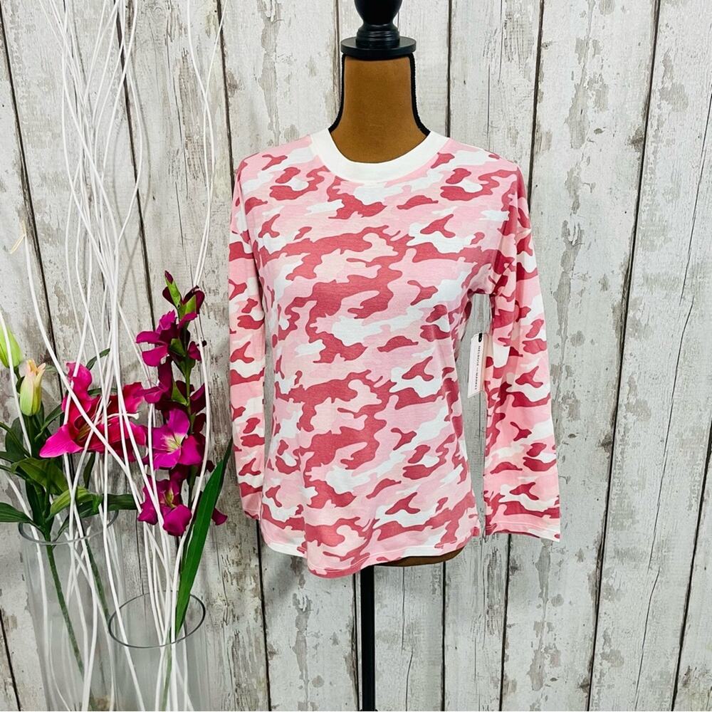 Melrose and Market - Pink Camo Graphic Longsleeve Top